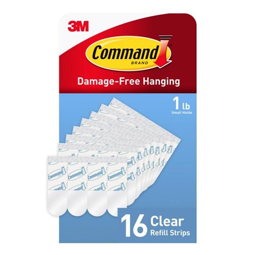 3M Command Small Plastic Refill Strips 2.12 in. L 16 pk
