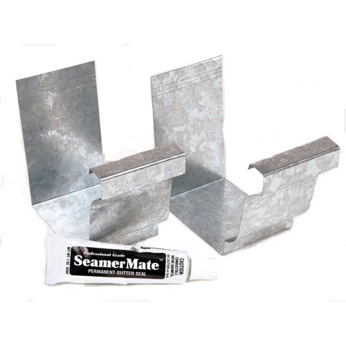 Amerimax 3 in. H X 5 in. W X 5.5 pk L Gray Galvanized Steel K Gutter Connector