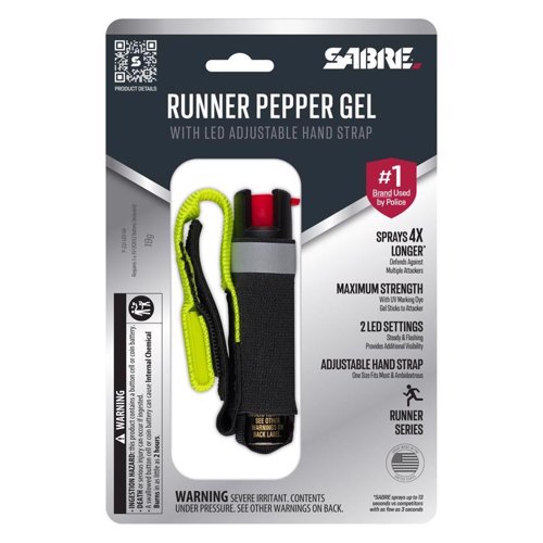 Sabre Runner Black Plastic Gel Pepper Spray