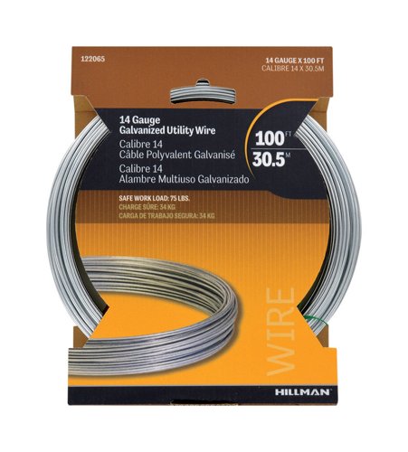 HILLMAN 100 ft. L Galvanized Steel 14 Ga. Solid Wire