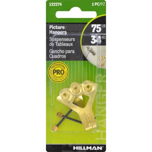 HILLMAN Brass-Plated Gold Classic Picture Hanger 75 lb 1 pk