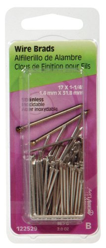 HILLMAN 17 Ga. X 1-1/4 in. L Stainless Steel Brad Nails 1 pk 2 oz