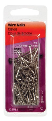 HILLMAN 17 Ga. X 1 in. L Stainless Steel Wire Nails 1 pk 2 oz
