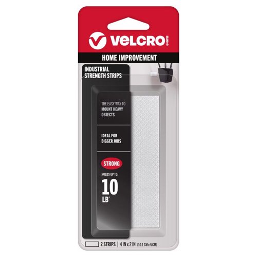 VELCRO Brand Industrial Strength Small Nylon Hook and Loop Fastener 4 in. L 2 pk