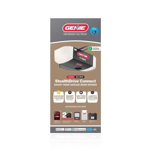 Genie 1-1/4 HP Belt Drive WiFi Compatible Smart-Enabled Garage Door Opener w/Battery Backup