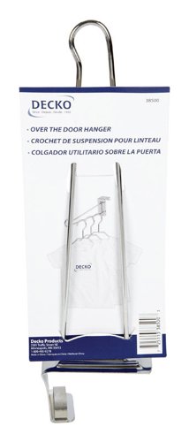 DECKO 13.75 in. L Chrome Silver Chrome Large Over the Door Over Door Hanger 1 pk