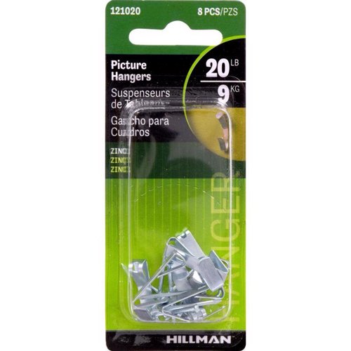 HILLMAN Zinc Silver Conventional Picture Hanger 20 lb 1 pk