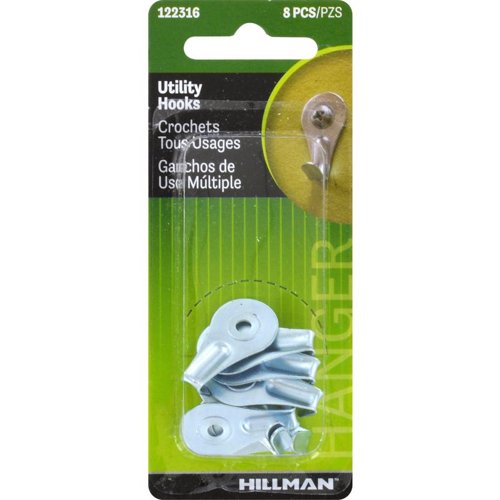 HILLMAN Zinc Silver Utility Utility Hooks 1 lb 1 pk