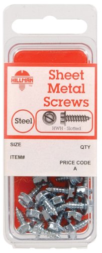 HILLMAN No. 12 Ga. X 1 in. L Slotted Hex Head Sheet Metal Screws 1 pk