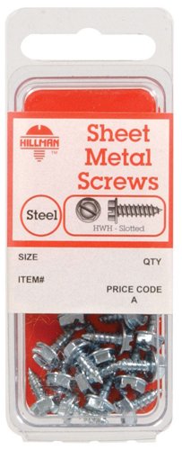 HILLMAN No. 14 Ga. X 1 in. L Slotted Hex Head Sheet Metal Screws 1 pk