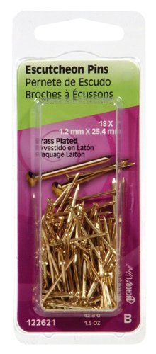 HILLMAN Anchor Wire 18 Ga. X 1 in. L Brass-Plated Steel Escutcheon Pins 1 pk 1.5 oz