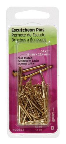 HILLMAN Anchor Wire 16 Ga. X 1 in. L Brass-Plated Steel Escutcheon Pins 1 pk 1.5 oz