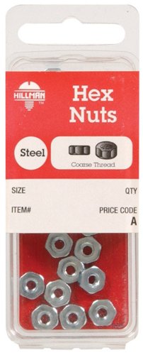HILLMAN 6 in. Zinc-Plated Steel SAE Hex Nut 24 pk