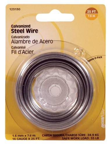 HILLMAN 25 ft. L Galvanized Steel 16 Ga. Hobby Wire