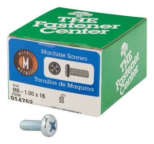 HILLMAN M6-1 Ga. X 16 mm L Phillips Pan Head Zinc-Plated Steel Metric Machine Screws 1 pk