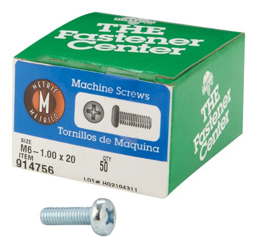 HILLMAN M6-1 Ga. X 20 mm L Phillips Pan Head Zinc-Plated Steel Metric Machine Screws 1 pk