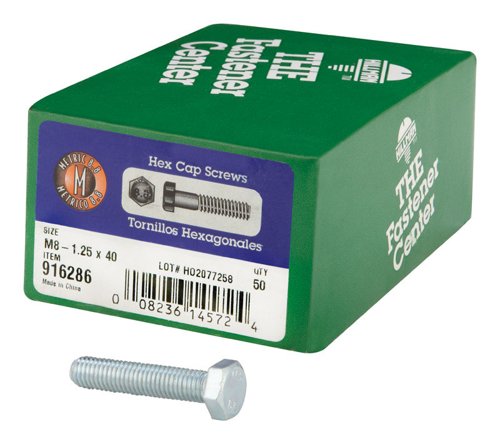 HILLMAN M8-1.25 mm D X 40 mm L Heat Treated Steel Hex Head Cap Screw 1 pk