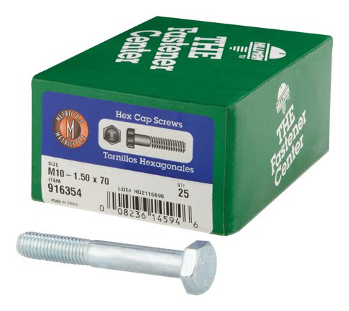 HILLMAN M10-1.50 mm D X 70 mm L Heat Treated Zinc Steel Hex Head Cap Screw 1 pk