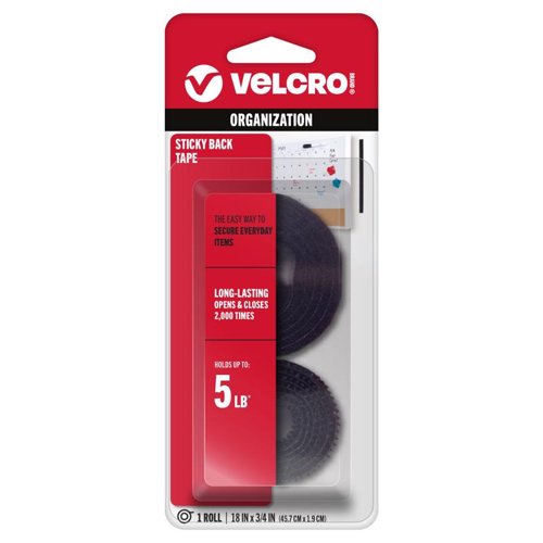 VELCRO Brand Sticky Back Small Nylon Hook and Loop Fastener 18 in. L 1 pk