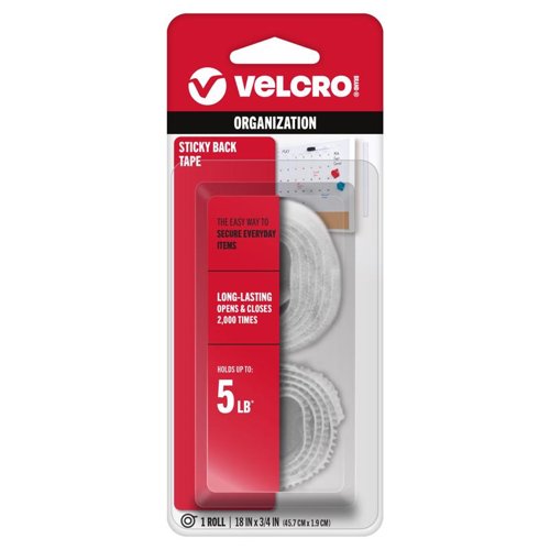 VELCRO Brand Sticky Back Small Nylon Hook and Loop Fastener 18 in. L 1 pk