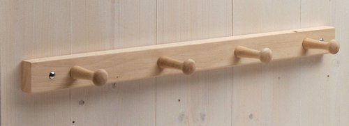 iDesign 21-1/2 in. L Brown Wood Jumbo 4-Peg Rack 1 pk