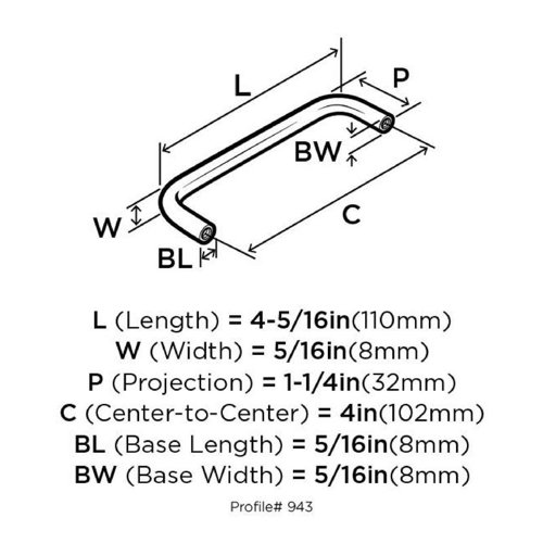 Amerock Allison Cabinet Pull 4 in. Brushed Chrome 1 pk