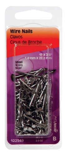 HILLMAN Anchor Wire 17 Ga. X 7/8 in. L Bright Steel Wire Nails 1 pk 2 oz