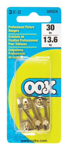 OOK Brass-Plated Gold Professional Picture Hanger 30 lb 3 pc