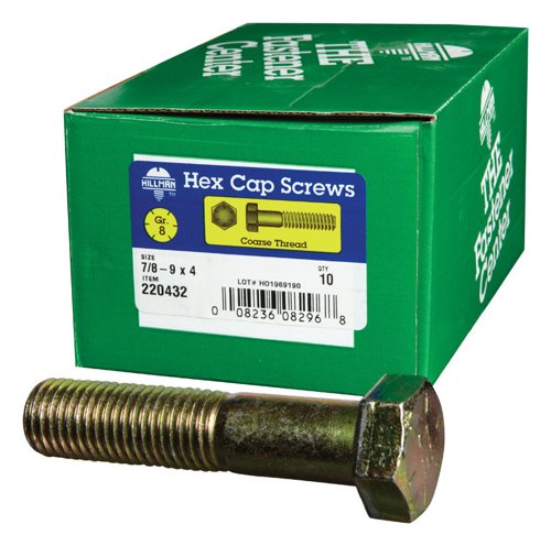 HILLMAN 7/8-9 in. D X 4 in. L Heat Treated Steel Hex Head Cap Screw 1 pk