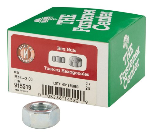 HILLMAN M16-2.00 mm Zinc-Plated Steel Metric Hex Nut 1 pk