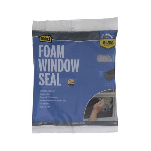 M-D BUILDING PRODUCTS Gray Foam Weather Stripping Tape For Windows 120 in. L X 0.5 in.