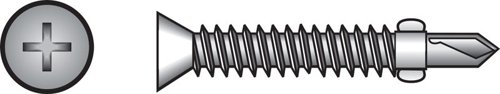 HILLMAN No. 12 Ga. X 2 in. L Phillips Flat Head Sheet Metal Screws 1 pk