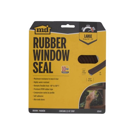 M-D BUILDING PRODUCTS Brown EPDM Rubber Foam Weatherstrip For Doors and Windows 10 ft. L X 0.31 in.