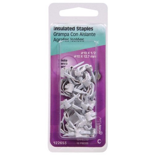 HILLMAN No. 10 X 1/2 in. W X 1/2 in. L White Steel Wire Staples 10 Ga. 15 pk