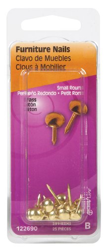 HILLMAN Anchor Wire 7/16 in. Furniture Brass-Plated Brass Nail Round Head