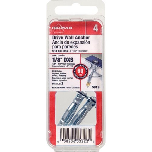 HILLMAN 1/8 in. D X 1.45 in. L Steel Pan Head Drive Wall Anchors 2 pk