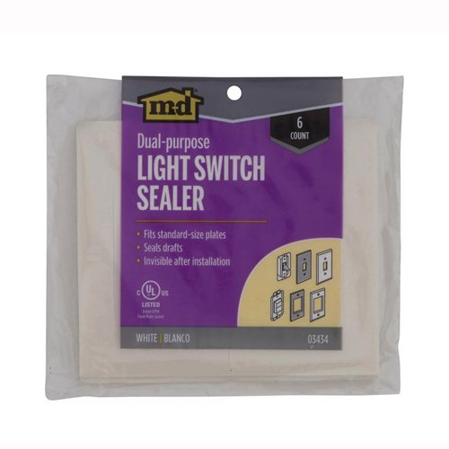 M-D BUILDING PRODUCTS White Foam Wall Plate Sealers 6 pk