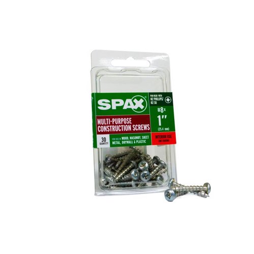 SPAX No. 8 X 1 in. L Phillips/Square Zinc-Plated Serrated Multi-Material Screw 30 pk