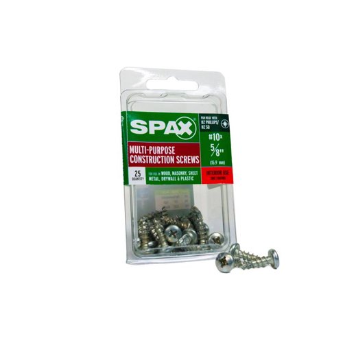 SPAX No. 10 X 5/8 in. L Phillips/Square Zinc-Plated Serrated Multi-Material Screw 25 pk