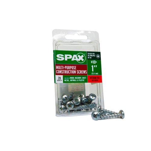 SPAX No. 10 X 1 in. L Phillips/Square Zinc-Plated Serrated Multi-Material Screw 20 pk