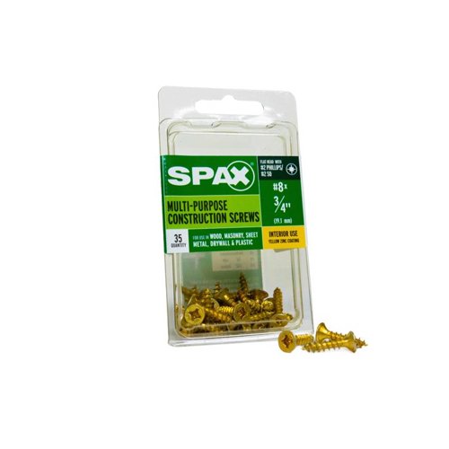 SPAX Multi-Material No. 8 Label X 3/4 in. L Unidrive Flat Head Serrated Construction Screws