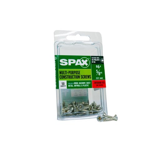 SPAX Multi-Material No. 6 Label X 5/8 in. L Unidrive Flat Head Serrated Construction Screws
