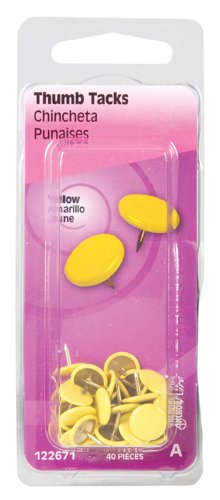 HILLMAN 0.375 in. L Yellow Steel Thumb Tacks 40 pk