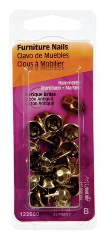 HILLMAN No. 9 Antique Brass Brass Furniture Nails 25 pk