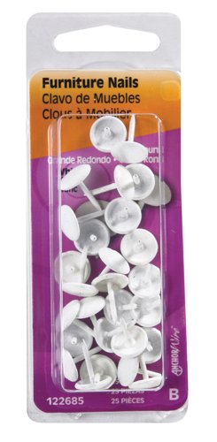 HILLMAN Large Brass-Plated White Brass Furniture Nails 25 pk