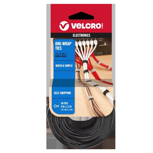 VELCRO Brand ONE-WRAP Medium Nylon Ties 8 in. L 50 pk