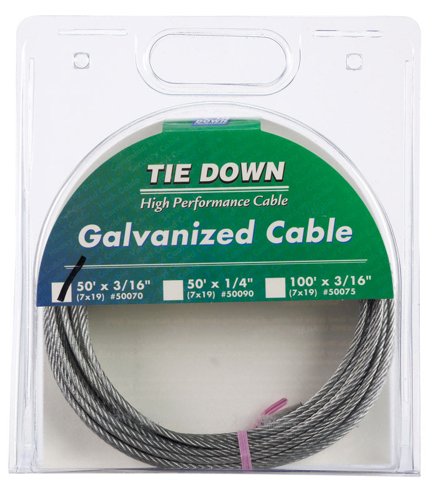 Tie Down Engineering 3/16 in. D X 50 ft. L Galvanized Steel Aircraft Cable