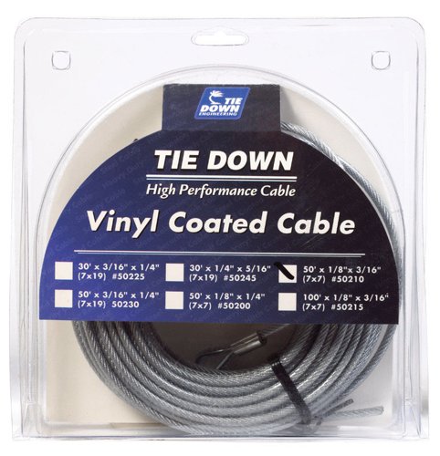 Tie Down Engineering 1/8 in. D X 50 ft. L Vinyl Coated Galvanized Steel Aircraft Cable