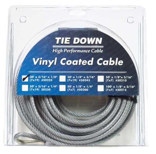 Tie Down Engineering 3/16 in. D X 30 ft. L Vinyl Coated Galvanized Steel Aircraft Cable