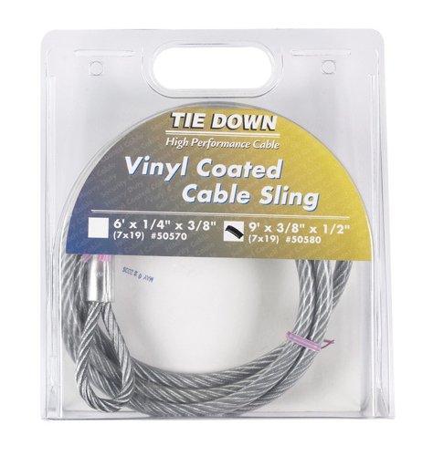 Tie Down Engineering 3/8 in. D X 9 ft. L Clear Vinyl Galvanized Steel Cable Sling